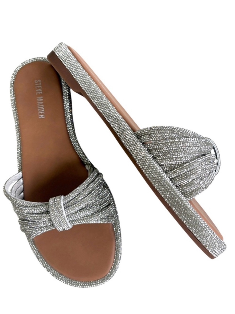 Steve Madden Silver Abound Sandals, 7.5